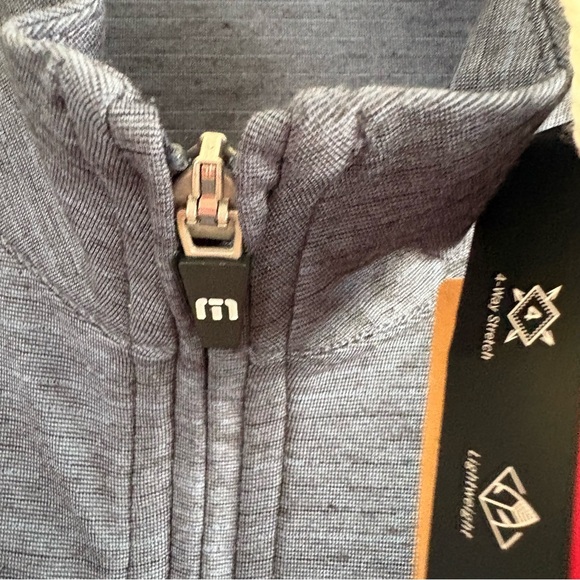 Travis Mathew Havasu 2.0 Quarter Zip Vintage Indigo Blue Black L Golf Eco Light - Picture 8 of 12